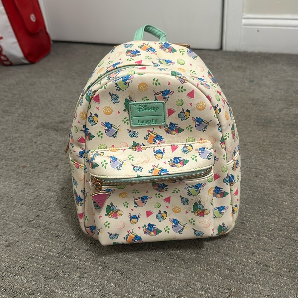 Disney LoungeFly Summer Stitch Mini Backpack